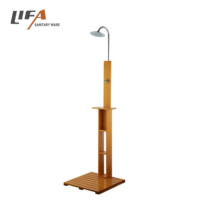 Europe hot sale design wooden outdoor swimming pool shower panel column for beach and garden CF-5010B