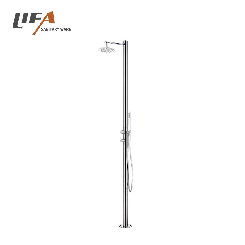 Venta caliente de soporte de panel de ducha independiente de acero inoxidable columna de ducha al aire libre para jardín playa CF-5306