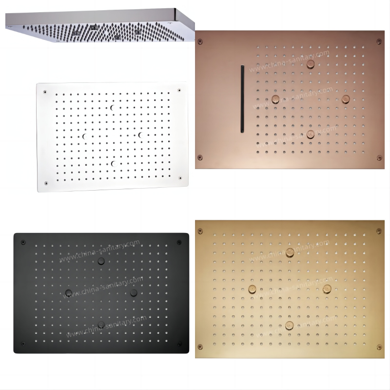 Pvd  gold rectangle  ceiling shower 304ss shower  head BOX114833-FG supplier