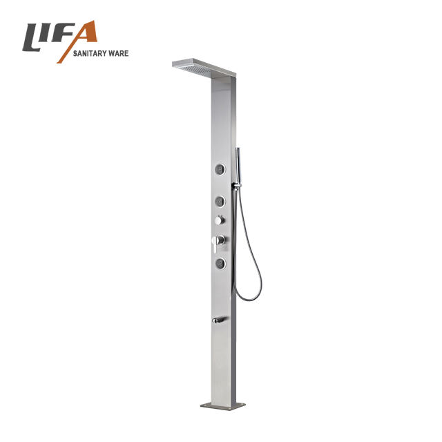 Free-standing waterproof wood panels outdoor stainless steel shower panel CF-5012