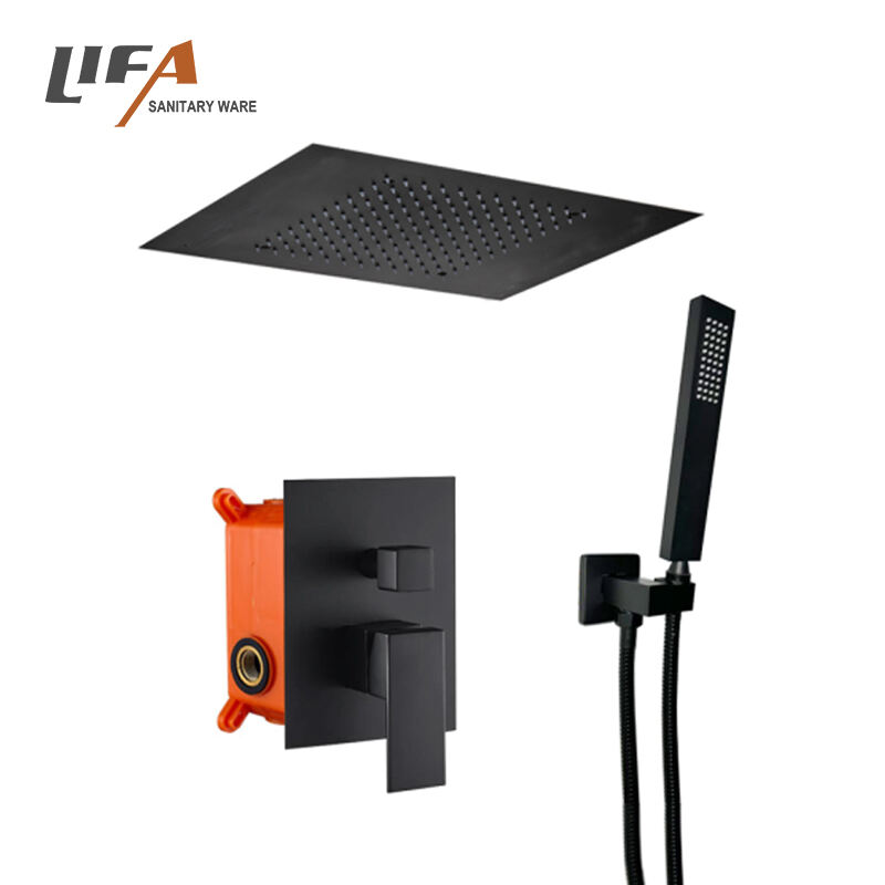 Juego de grifería de ducha de lluvia para baño con montaje en techo moderno Sistema de grifería de ducha oculta contemporáneo CS-2008