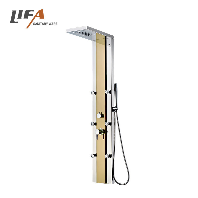 Bathroom accessories sanitary ware zhejiang brass faucet massage indoor stainless steel shower panel CF-8326