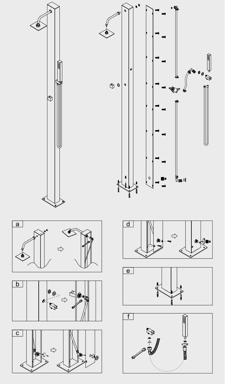 New Design  Outdoor Garden Shower Aluminium Swimming Pool Shower With Footwash CF-5016 supplier