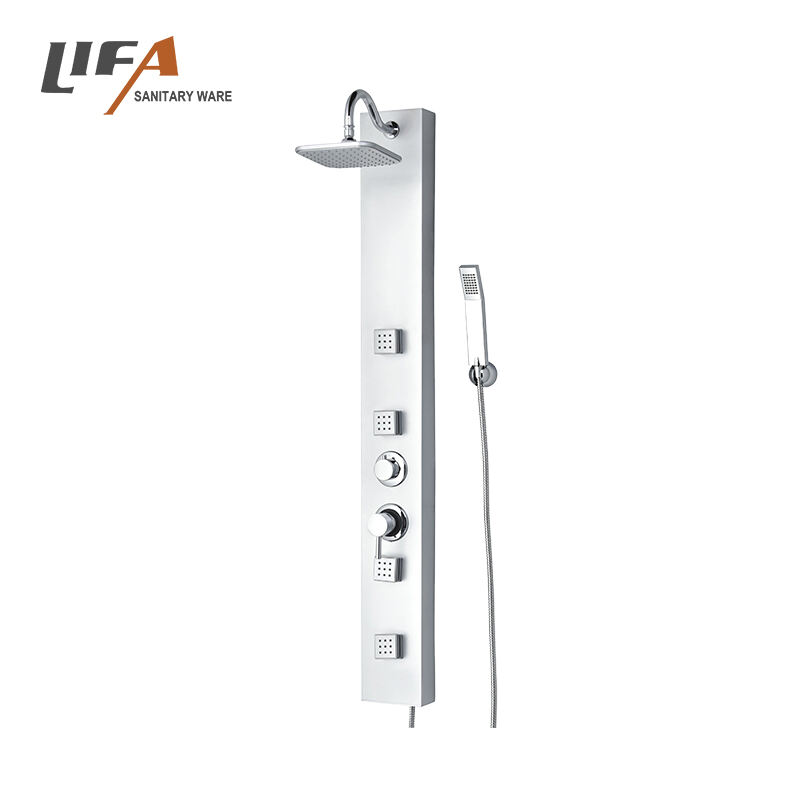 Ensemble de colonne de douche à effet pluie pour salle de bain Morden Panneau de douche mural en PVC CF-7005