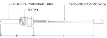 DTS321 G3/8″ thread DS18B20 Digital temperature sensor for Home Appliance manufacture