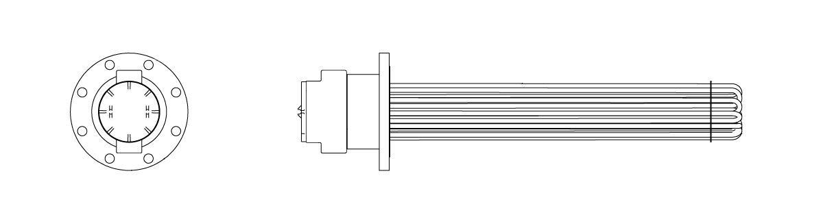 IHE086 Industrial Heating Element Flanged Immersion Heater For Oil Tank