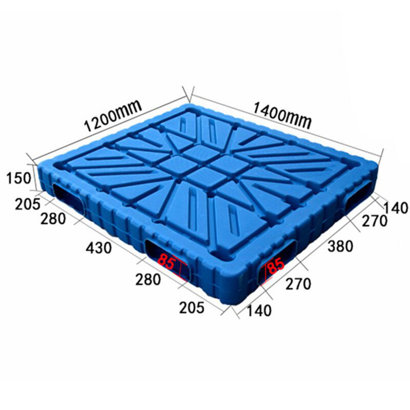 Virgin material HDPE standard size 1400X1200mm Size Heavy Duty reversible type Blow Molding Plastic Pallet factory