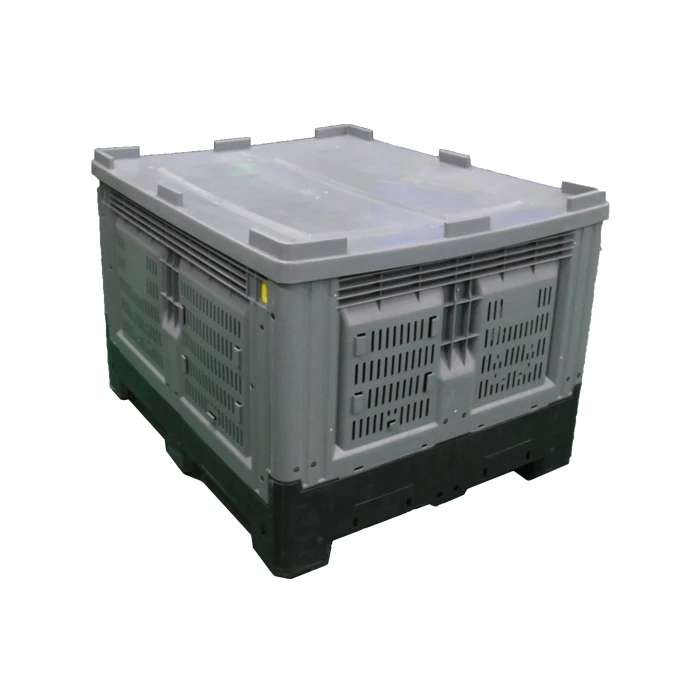 vented pallet box 1200 x 1000 x 810 mm large storage vegetable fruit plastic pallet container folded Lypallets manufacture