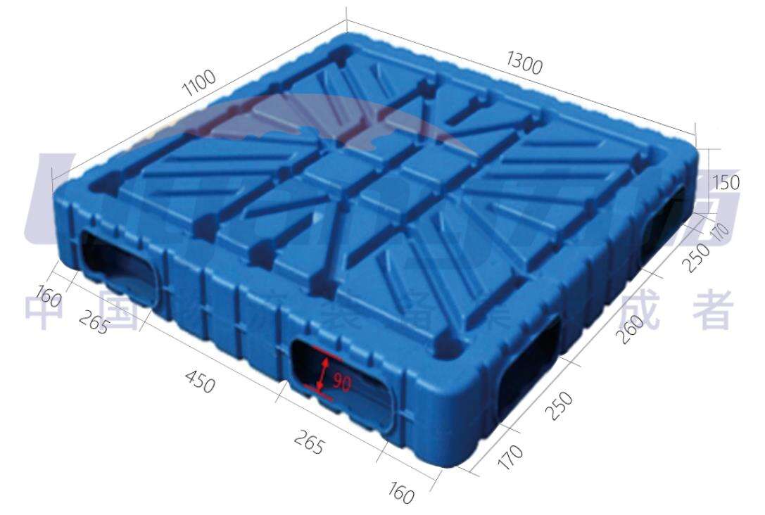 Virgin material HDPE standard size 1200X1000mm Size Heavy Duty reversible type Blow Molding Plastic Pallet details