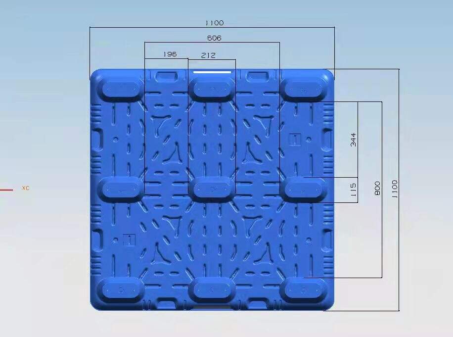 Four-Way Entry 1100*1100mm HDPE Blow Moulding Plastic Pallet supplier