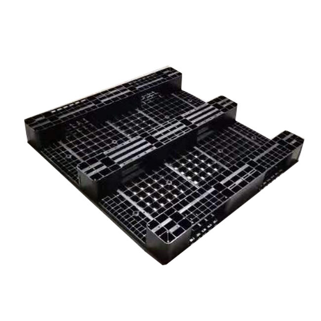 ESD Black Plastic Euro Pallets Antistatic Perforated Single Faced Pallets for Electrostatics factory