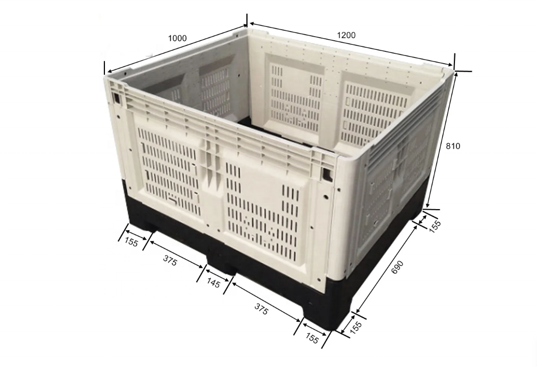 Large Four Way Entry HDPE Mesh Pallet Heavy Duty Stackable Agricultural Folding Plastic Container Euro Pallet for Agriculture supplier