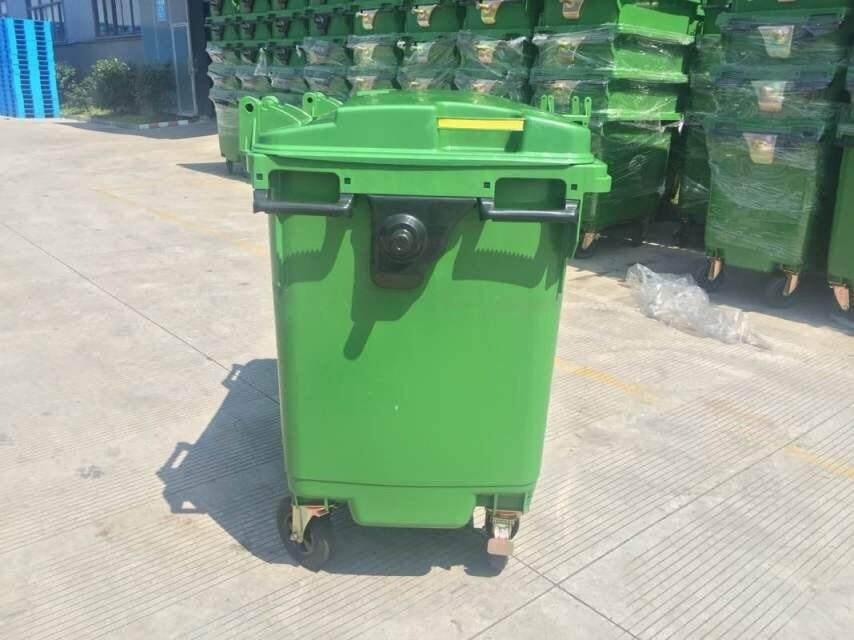 Outdoor Plastic Trash Bin 1100 Liter Rectangular Recycle Waste Bin Open Top Storage Bucket with Wheelie Bin Structure factory