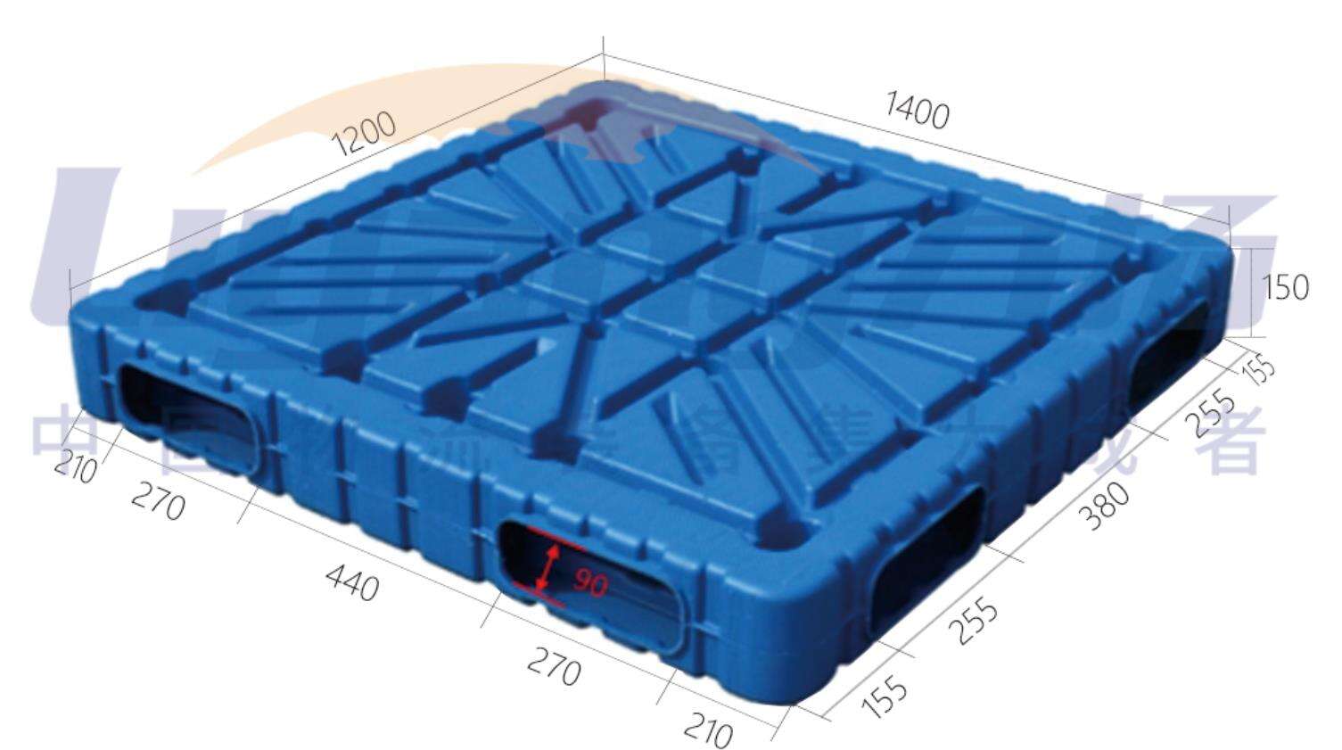 Virgin material HDPE standard size 1200X1000mm Size Heavy Duty reversible type Blow Molding Plastic Pallet supplier