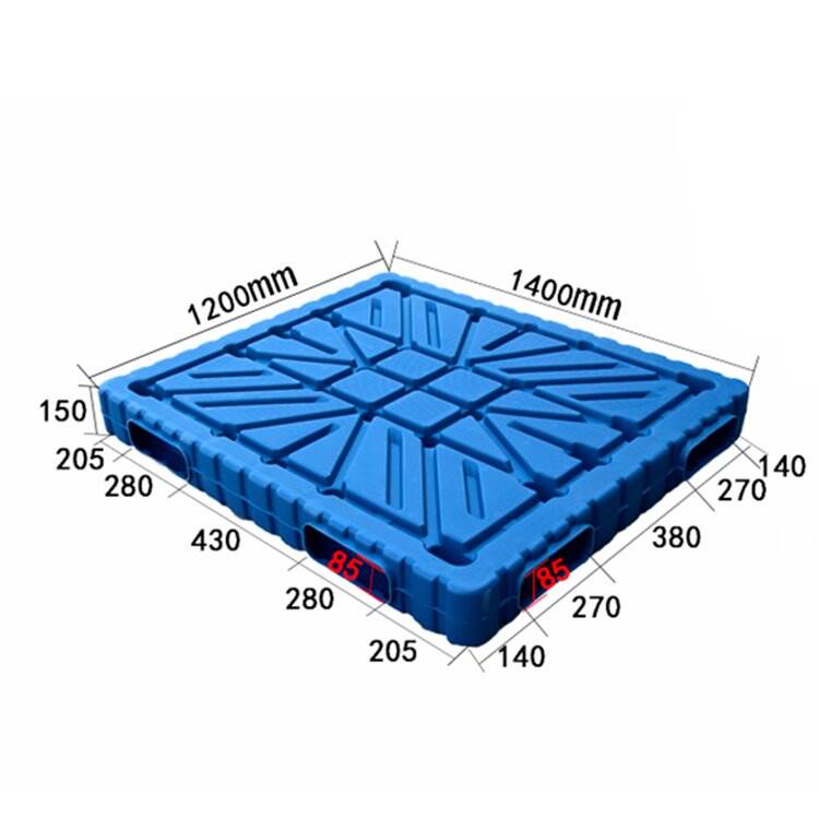 Virgin material HDPE standard size 1400X1200mm Size Heavy Duty reversible type Blow Molding Plastic Pallet details