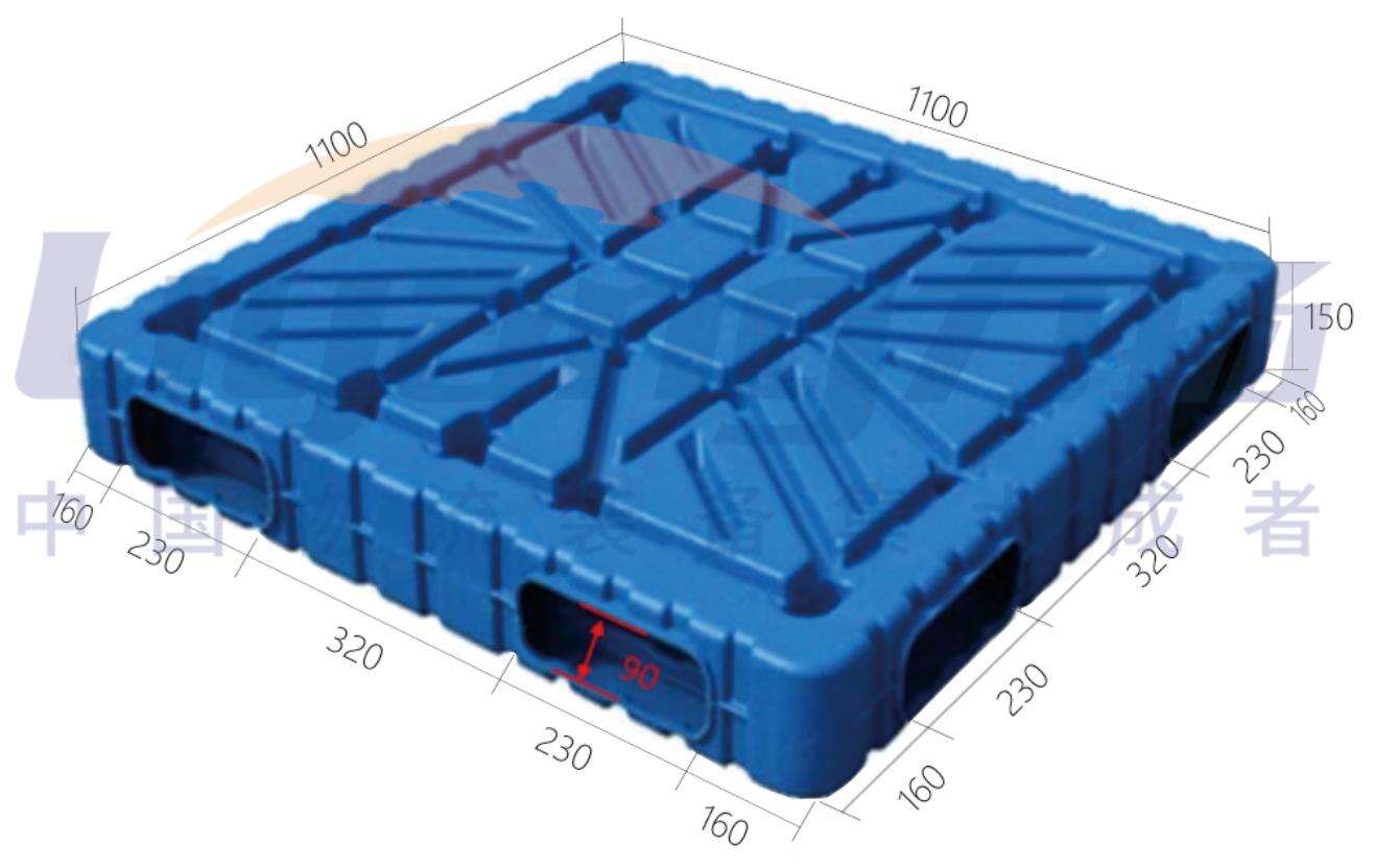 Virgin material HDPE standard size 1200X1000mm Size Heavy Duty reversible type Blow Molding Plastic Pallet manufacture