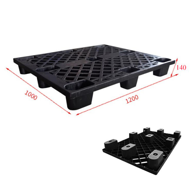 ESD Black Plastic Euro Pallets Antistatic Perforated Single Faced Pallets for Electrostatics factory