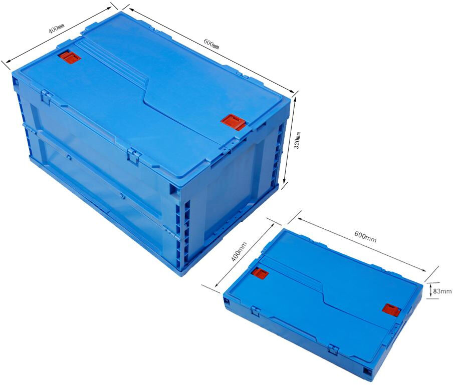 Heavy-duty durable red plastic crates storage case box plastic foldable industrial shipping storage box with lid manufacture