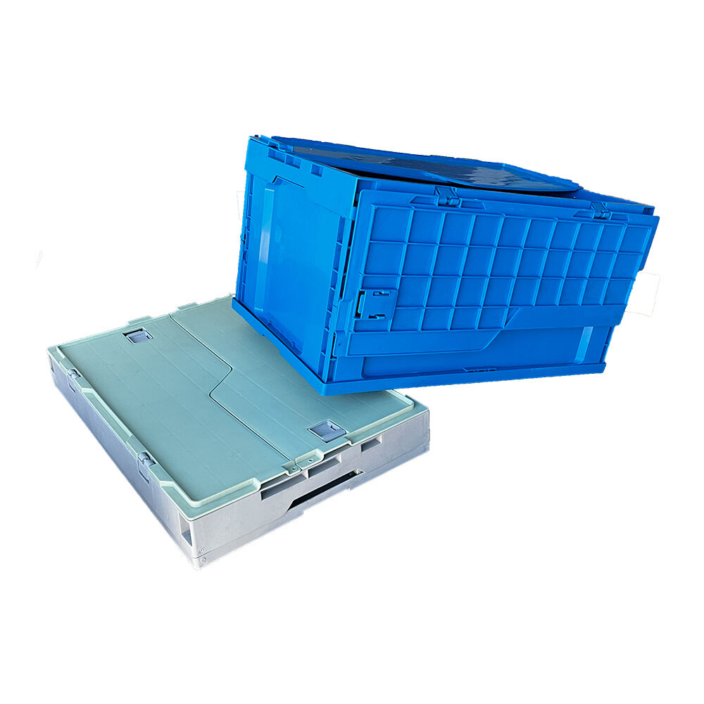 Heavy-duty durable red plastic crates storage case box plastic foldable industrial shipping storage box with lid manufacture