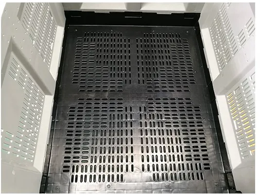 Heavy Duty Warehouse Storage Large Mesh/Vented Agricultural Harvest Stackable /Foldable/Collapsible Plastic Pallet crate box manufacture