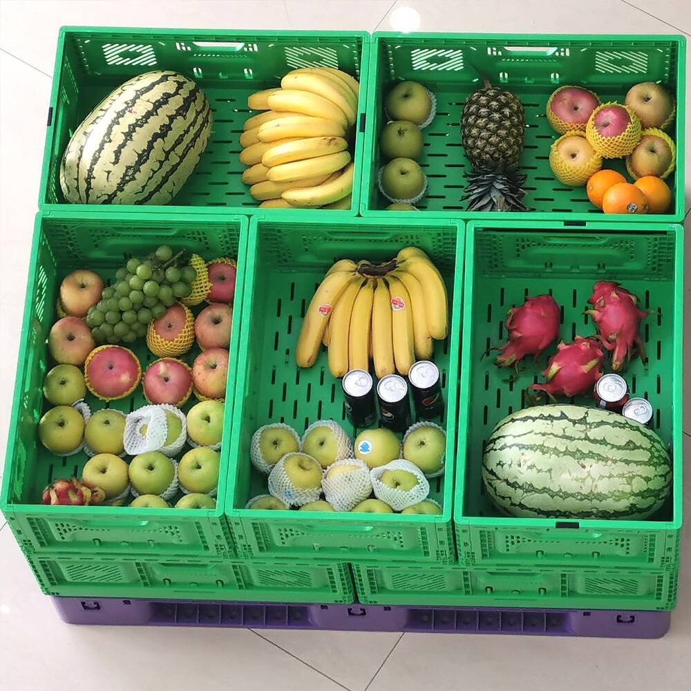 Big Plastic Storage Packaging Mesh Style Harvest Plastic Vegetables Crate Plastic Basket manufacture