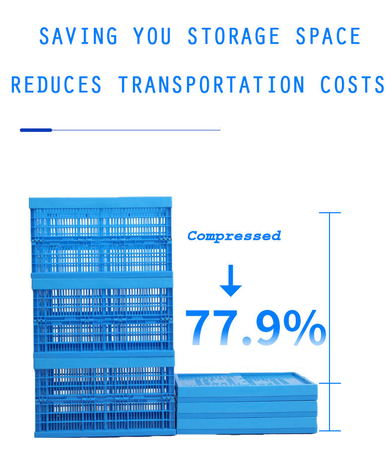 Factory Price Collapsible Plastic Basket Folding Plastic Storage Crates for Cold Fruit and Vegetables factory