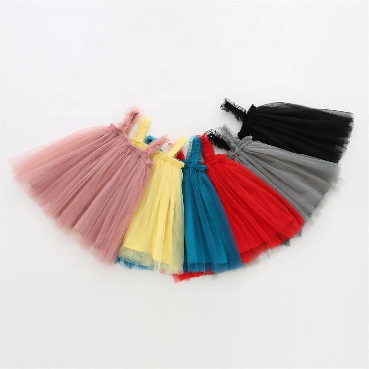 Baby. Girl Spaghetti Straps Tulle kids wear dress Sleeveless Party Dress kids summer clothing Casual Summer Dress manufacture