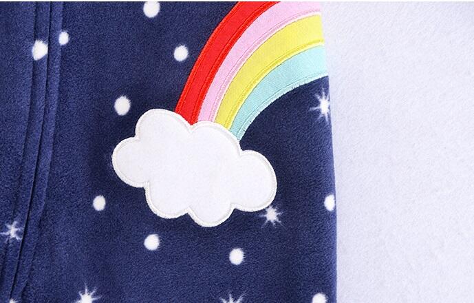 Green Horizon New Born Baby Cloth Winter Polar Fleece Rompers Infant Baby Boy Girl Cartoon Foot Zipper One-piece Pajama manufacture