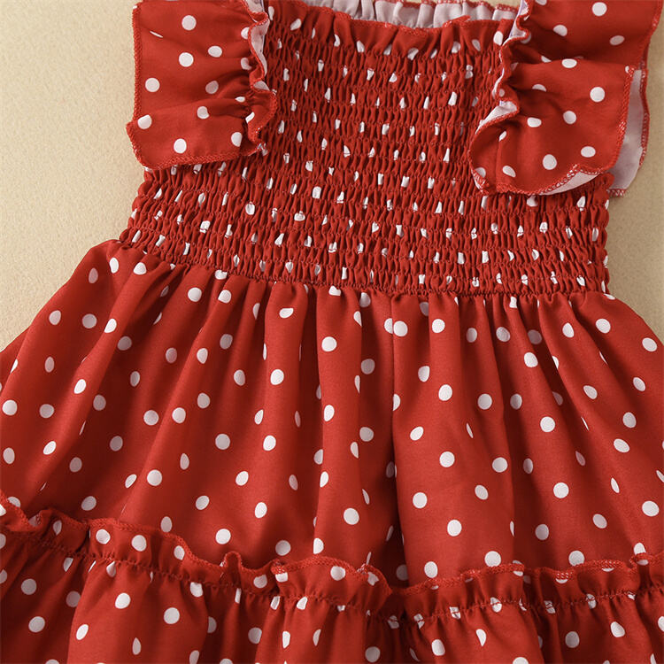 Green Horizon Summer Polka Dot Sleeveless Dress Children's Fashion Pleated Casual Skirt Girls Dresses 2-7 Years Old factory