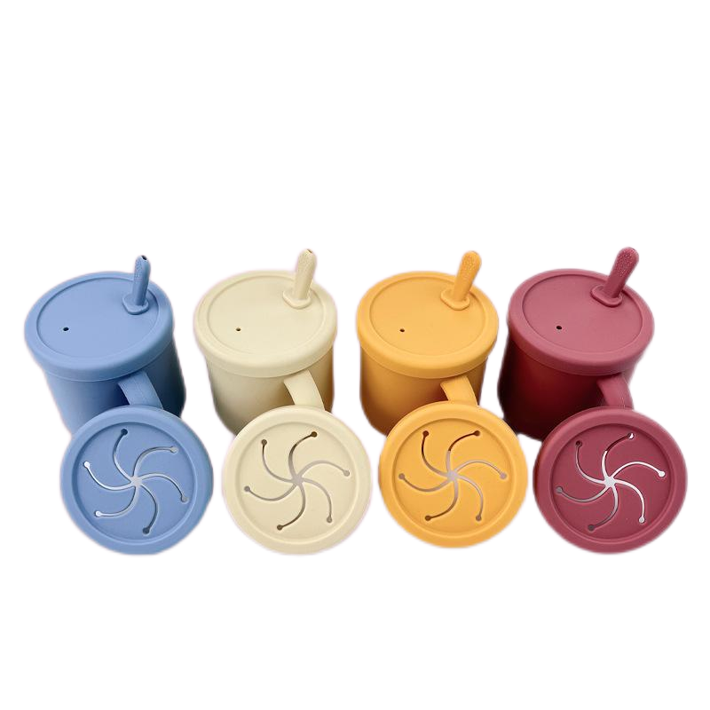 HOT Silicone sippy cups for baby toddler training cup with handles and spout