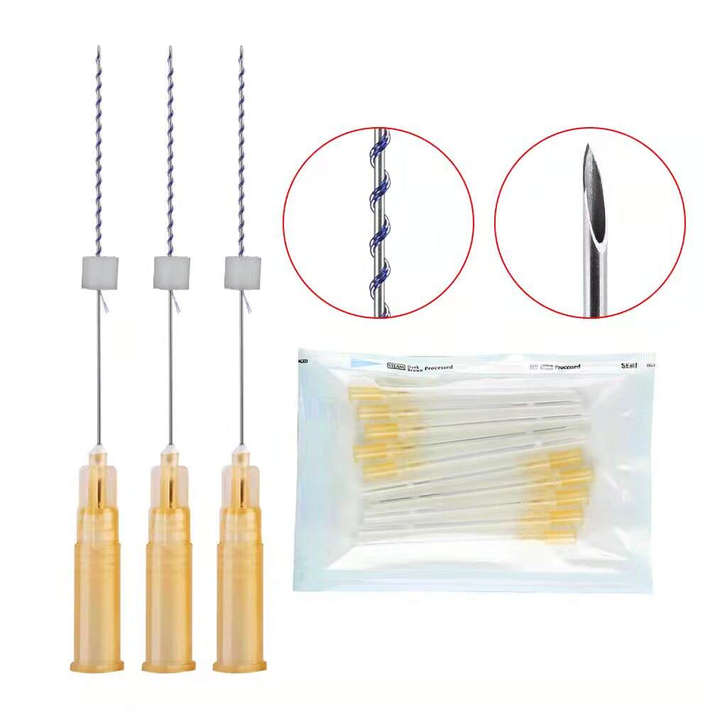 26g 27g 38mm Anti Aging Sharp Needle Removal Wrinkles Hilos Fios De Pcl Mono Pdo Double Screw Lift Threads factory