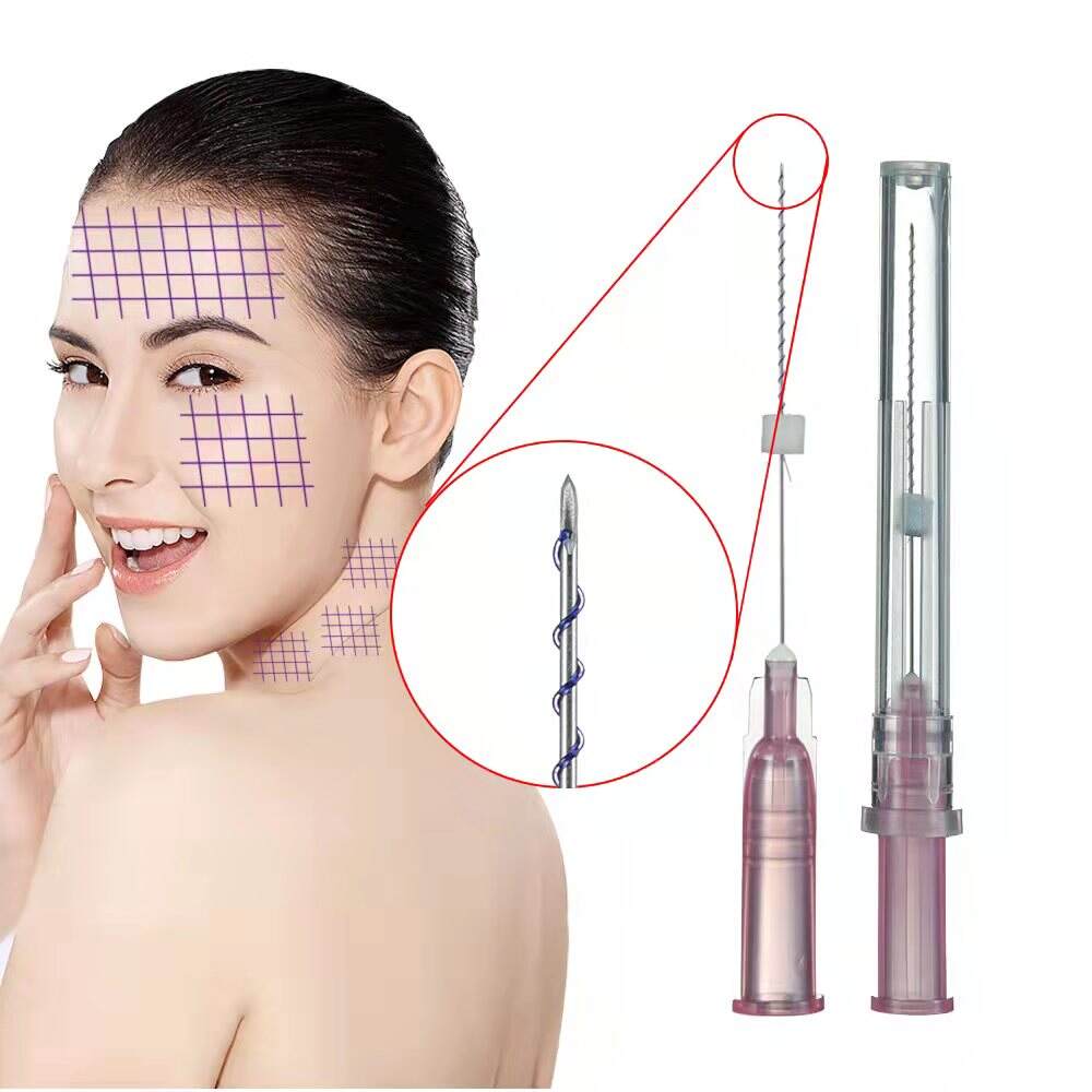 Medical Absorbable Face Lifting Hilos 29g 30g 25mm Pdo Screw Threads With Sharp Needle details