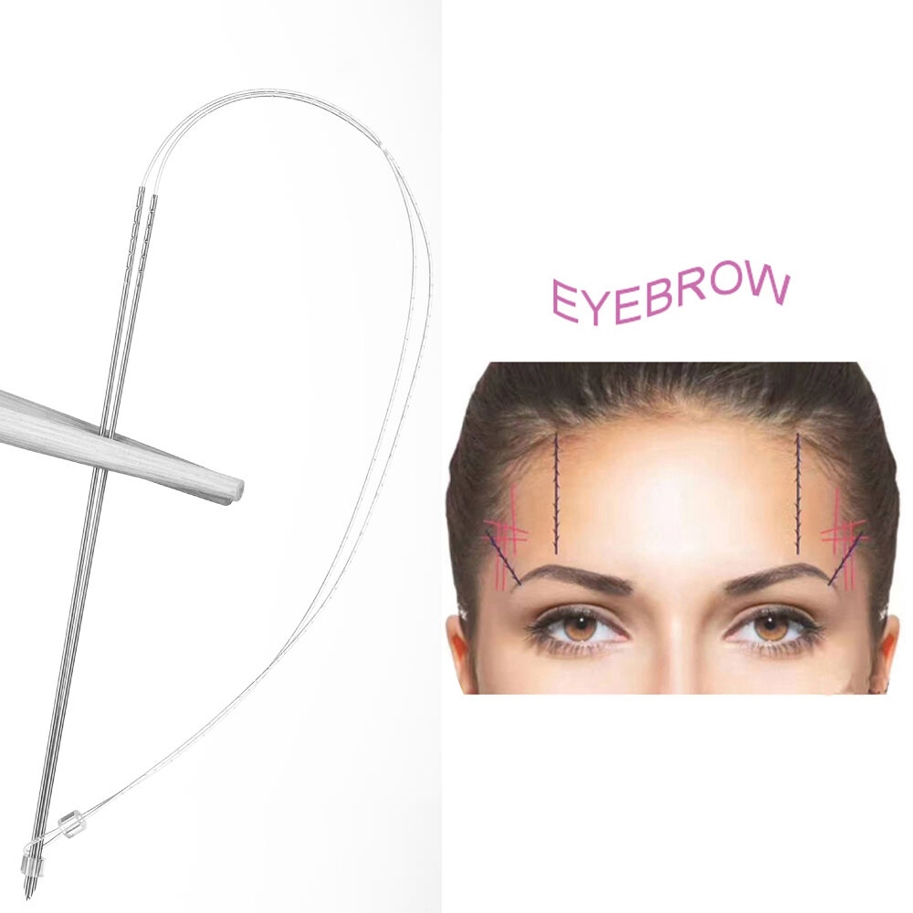 Eyebrow Cheek Breast Hips Lift Double Needle PCL Thread manufacture