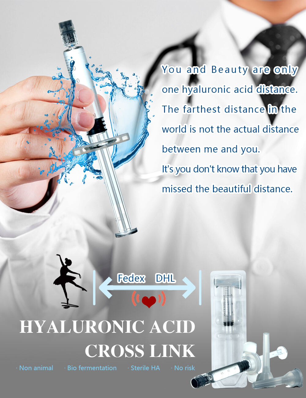 Fine 1ml Lip Filler Cross-Linked Ha Russian Lip Hyaluronic Acid Dermal Filler manufacture