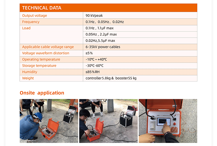 Fábrica del sistema de prueba portátil Hipot VLF-90