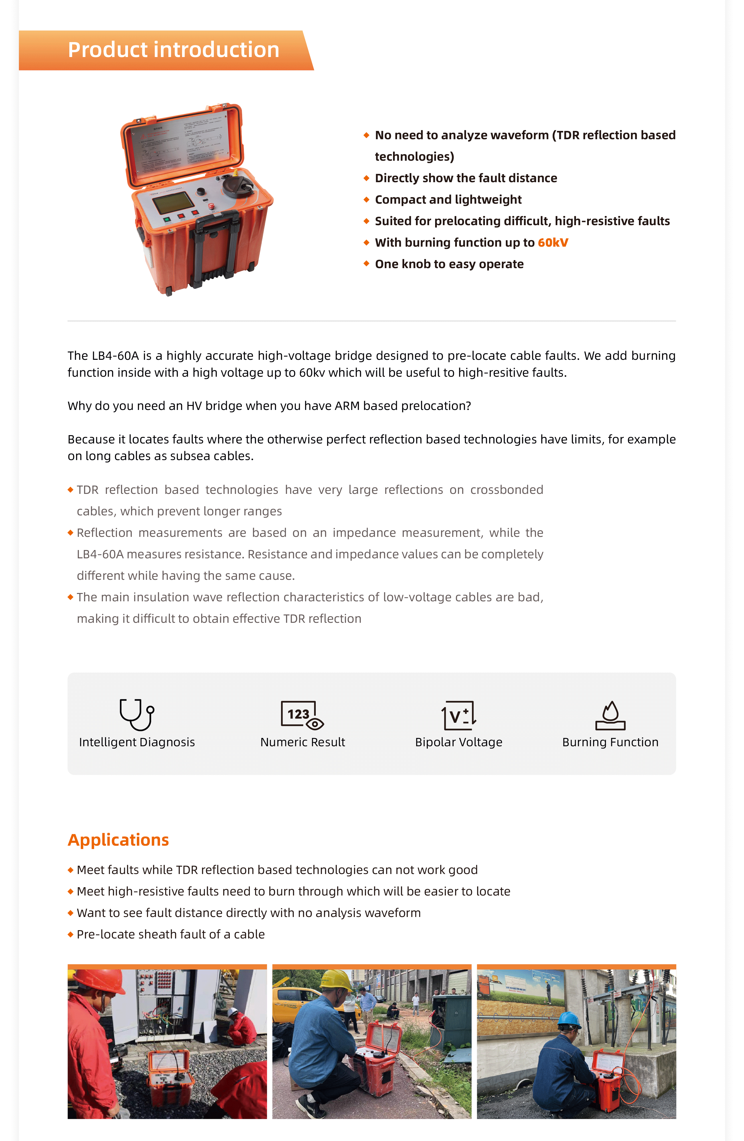 Pont intelligent LB4/60A pour l'usine de localisation des défauts de câble