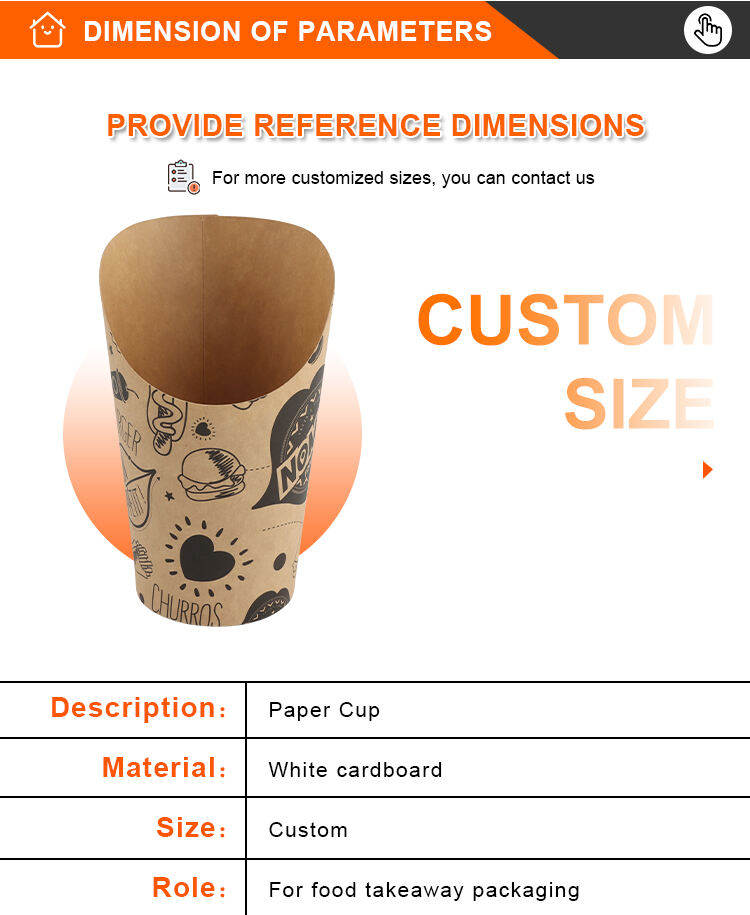 custom printed logo disposable take away packaging french fries holder cardboard ice cream egg waffle paper cup factory