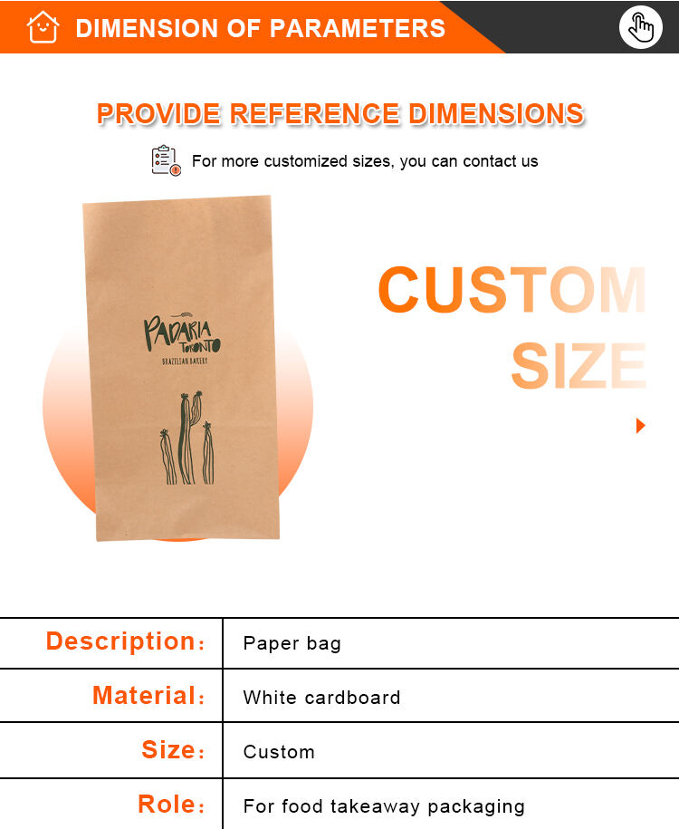 wholesale custom disposable Compostable greaseproof take away packaging bread loaf paper bags with window manufacture