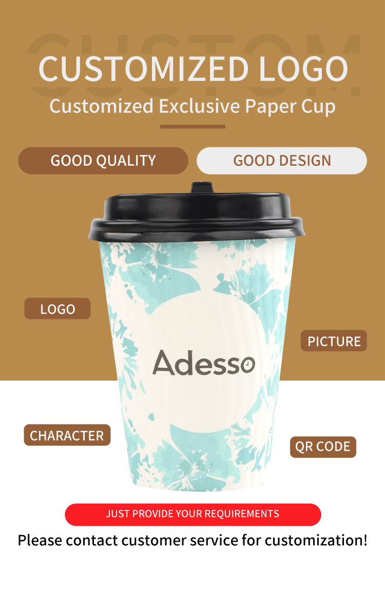 custom buy beverage packaging double wall hydraulic technology disposablehot drinks paper coffee cup with lids factory