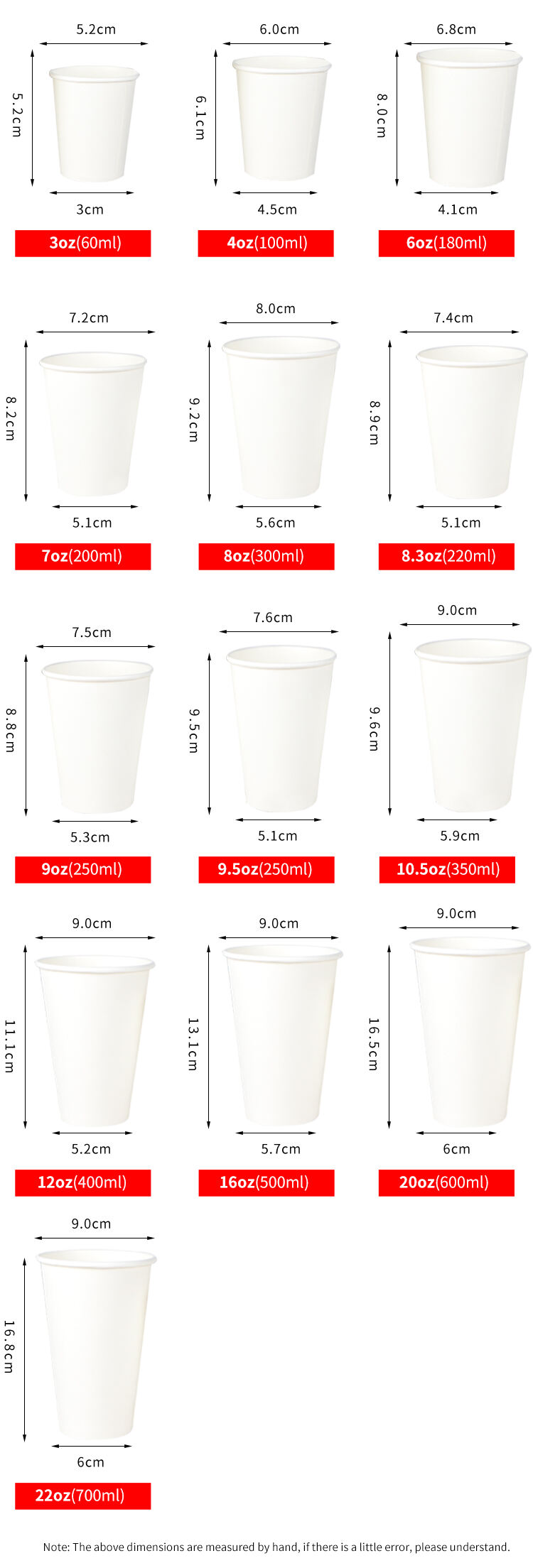 Custom wholesale Biodegradable high quality disposable 8oz 12oz 14oz 16oz Hot Drinks paper coffee cup details