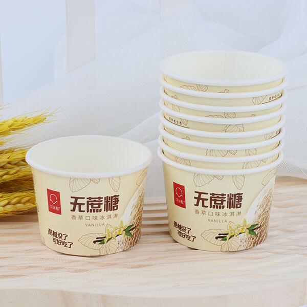 Small Paper Ice Cream Cups with Lids to Keep Hands and Clothes Clean