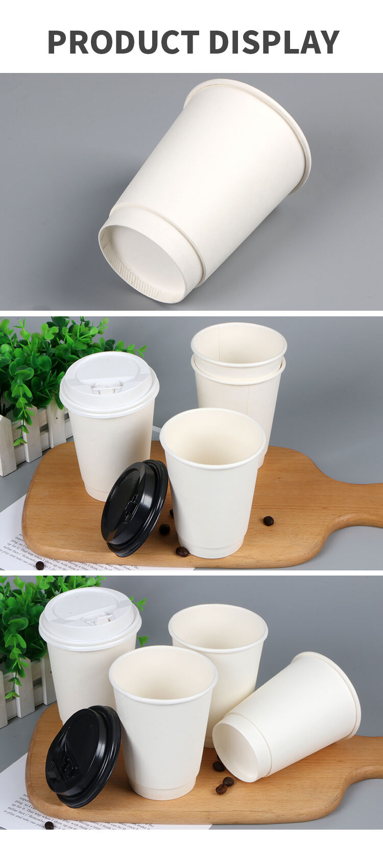 Disposable Double Wall Paper Cup For Hot Drink Custom Logo Accept 8/12/16/20oz Paper Cup For Coffee Cup And Hot Drinks manufacture