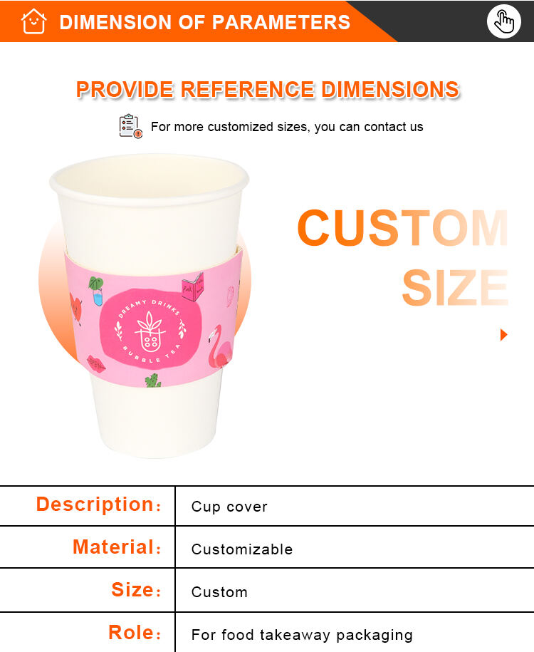 Custom Compostable disposable 8oz 10oz 12oz 14oz convenient takeaway resist heat coffee cup sleeve with logo supplier