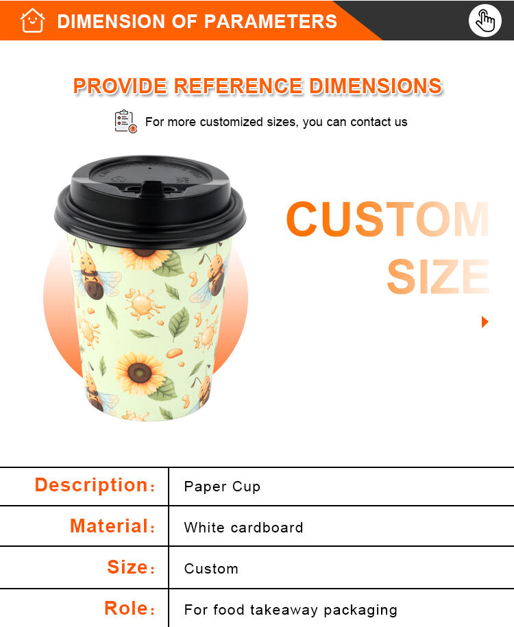 Custom logo disposable eco friendly single wall biodegradable hot drink takeaway paper coffee cups with lids manufacture