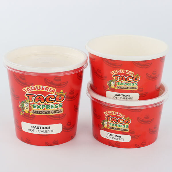 Upgrade your soup game with our stylish and functional paper cup.