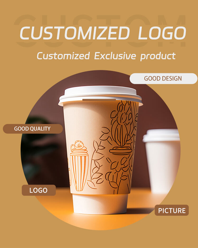 Hot Selling 16oz Double Wall Kraft Paper Cups Lids Disposable 100% Biodegradable Coffee Tea Food Craft Use Printed Material manufacture