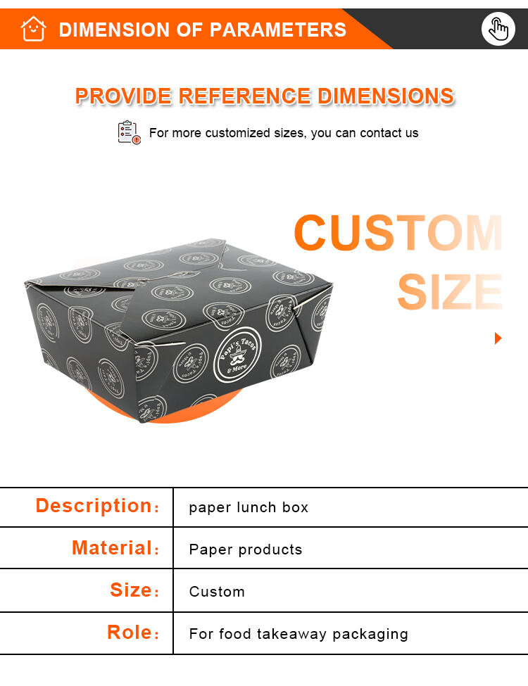 Customized printing biodegradable disposable recycle food packaging lunch container take away kraft paper boxs details