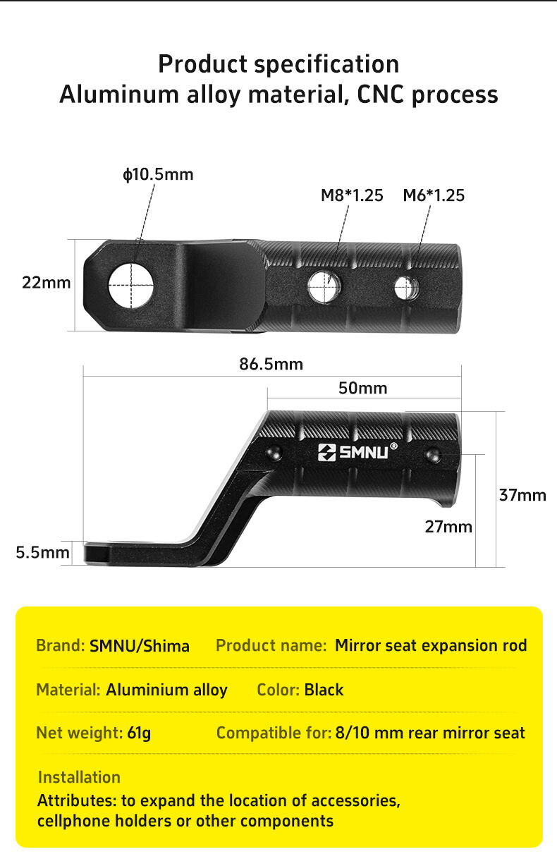 Details of rearview mirror extension bracket in English06