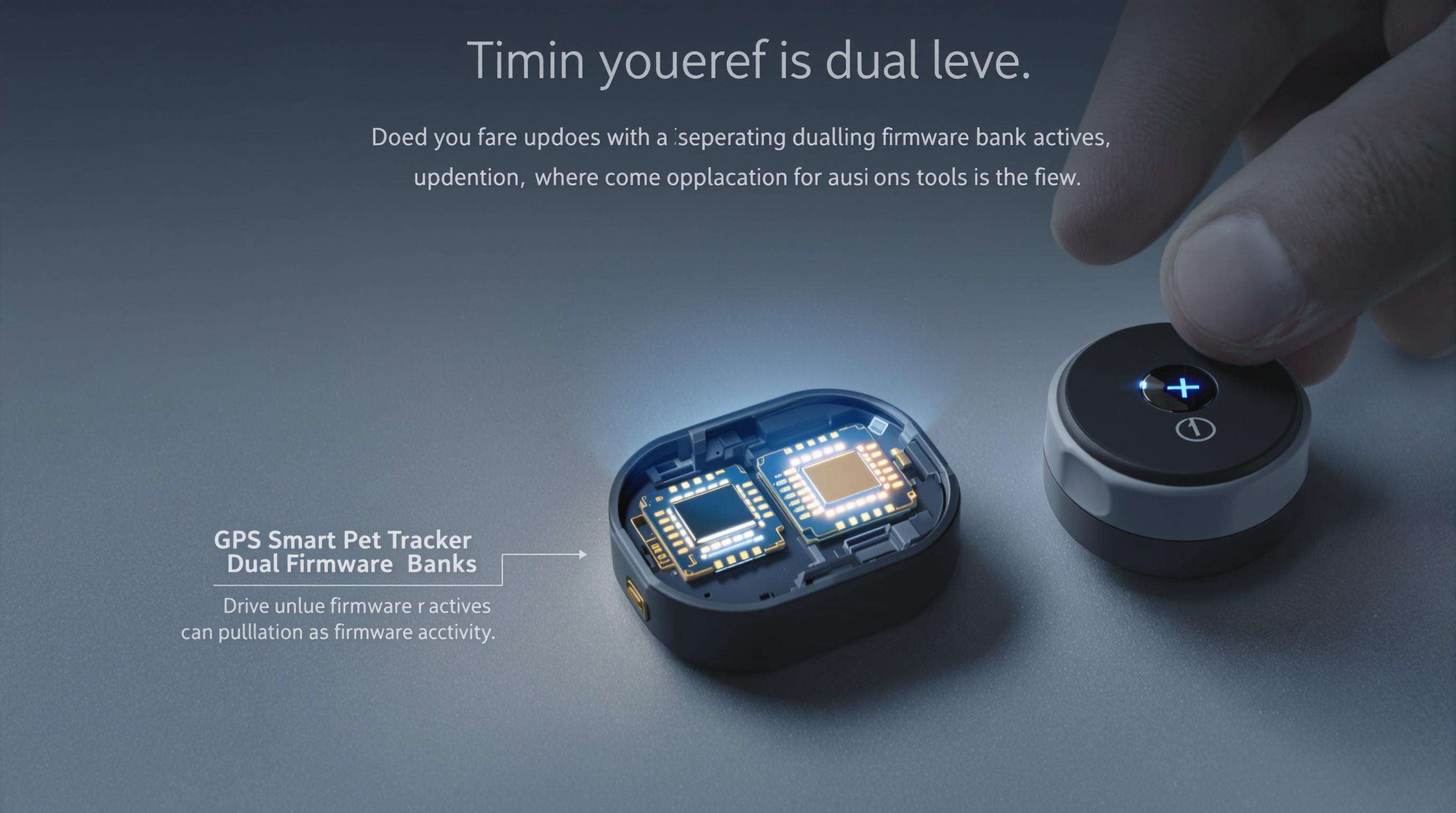Interior of pet GPS tracker showing dual firmware chips representing seamless updates