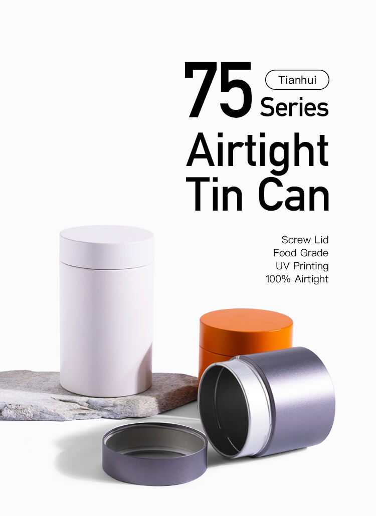 Tianhui Airtight Metal Cans Tea Coffee Cans Round Tin Container supplier